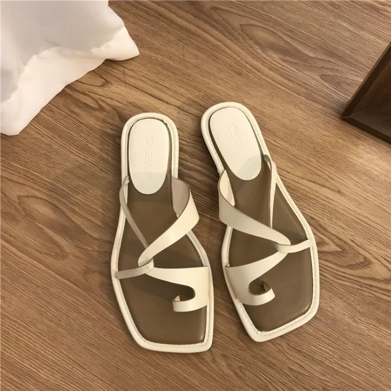 Sandals Women Summer 2024 Korean Version Clip Toe Flip Flops Outdoor Fashion Flat Casual Non-slip Sandals Female Beach Mules 240719