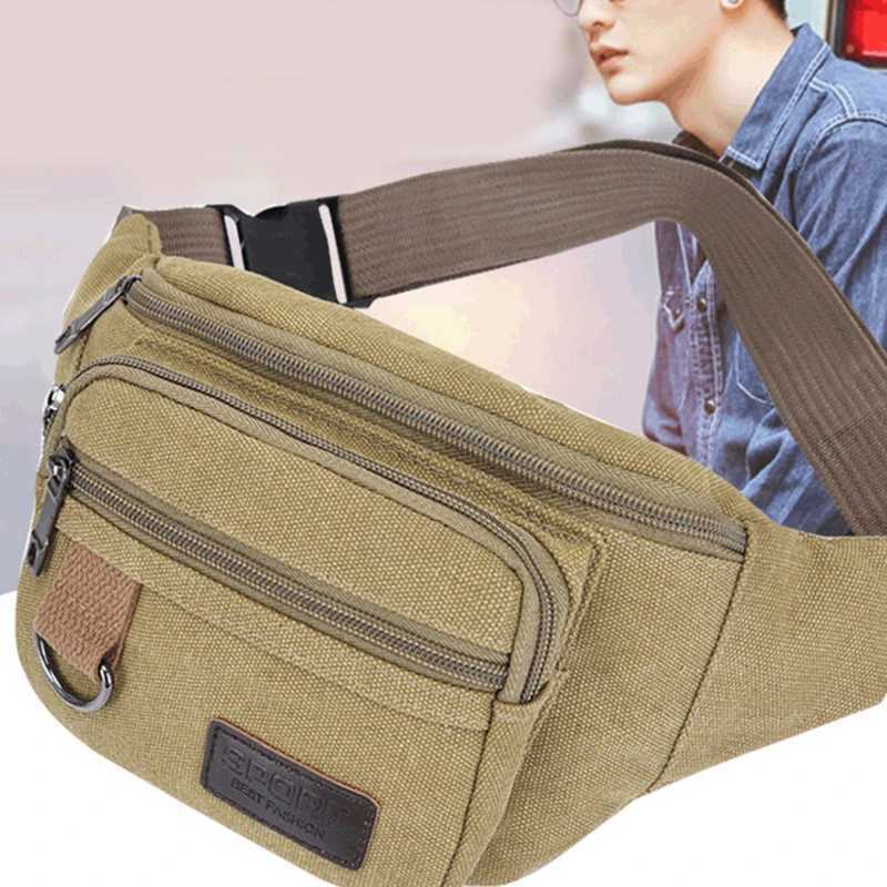 Chest Bag Canvas Waist Bag Women Mens Belt Bag Fashion Bum Bag Travel Purse Bag for Phone Pouch Pocket Hip Bag Waist Pack MaleXJ240720