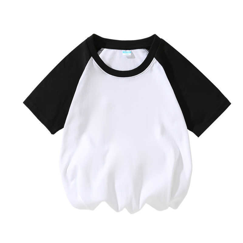 New summer short-sleeved children's round neck solid color family wear boys and girls loose top sports T-shirt
