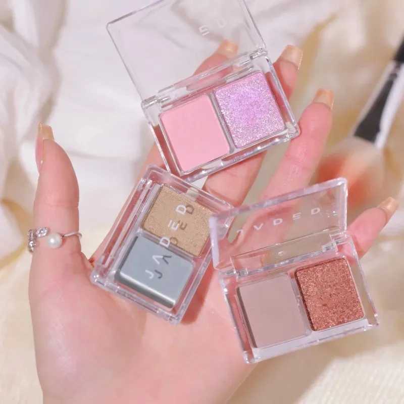 Milk Blue Eye Shadow Plate Matte Pearlescent Two-tone Pink Eye Pigment Long Lasting Earth Color Eyeshadow Plate Makeup Cosmetic zxx240720