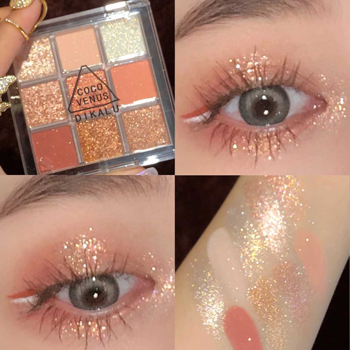 9 Colors Glitter Matte Eyeshadow Palette Unique Charm Cheap Women Korean Shiny Pigments Long Lasting Waterproof Eye Makeup zxx240720