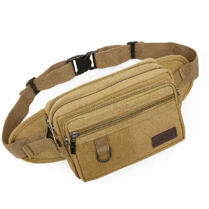 Fashion Men Women Waist Bag Casual Pack Purse Large Phone Belt Bag Pouch Canvas Outdoor Travel Phone Bag Banana Hip BagsXJ240720