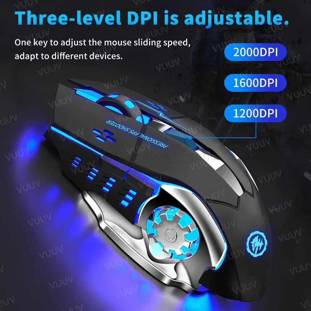 AIEACH Bluetooth Mouse Gaming Computer Rechargeable Wireless Mouse USB Mechanical E-Sports Backlight PC Gamer Mouse For ComputerCL240720
