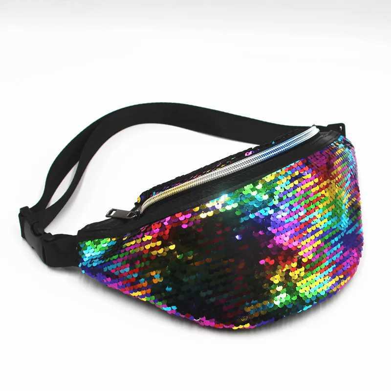 Sequins Waist Bag Women Crossbody Bags Ladies Fanny Pack for Women Luxury Handbag Bum Belt Chest Bag Female Waist PacksXJ240720