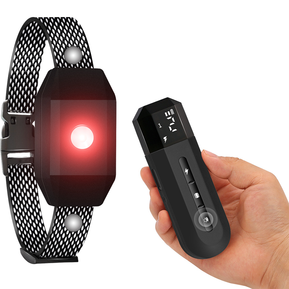 Colored lights 2023 new dog trainer bark stopper electric shock collar vibration warning remote control dog barking pet supplies waterproof