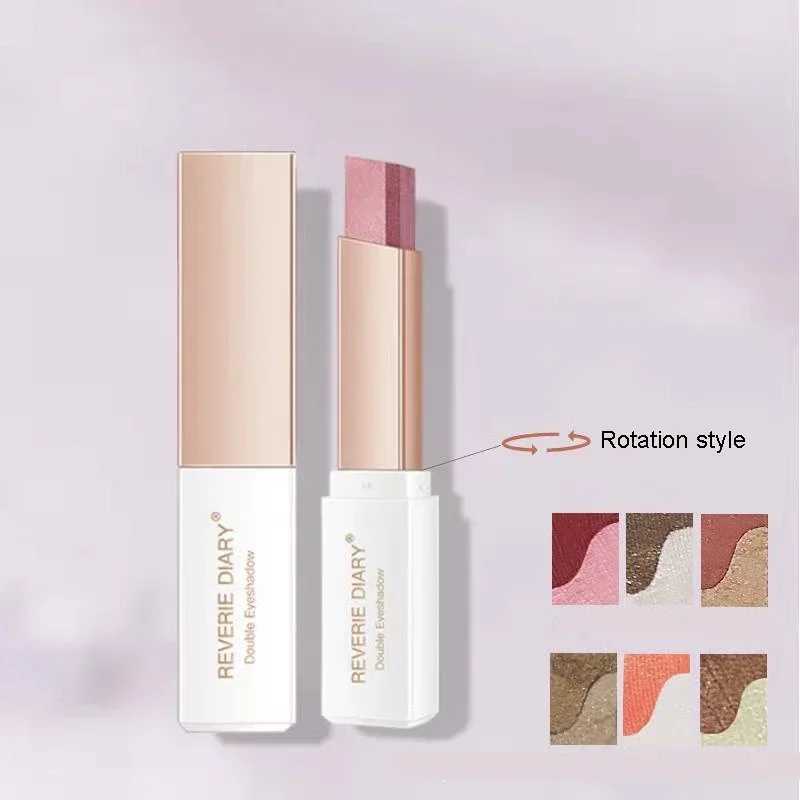 Velvet gradient two-tone eyeshadow stick A touch of two colors Gradient is not easy to smudge Rotating retouching eye shadow pen zxx240720