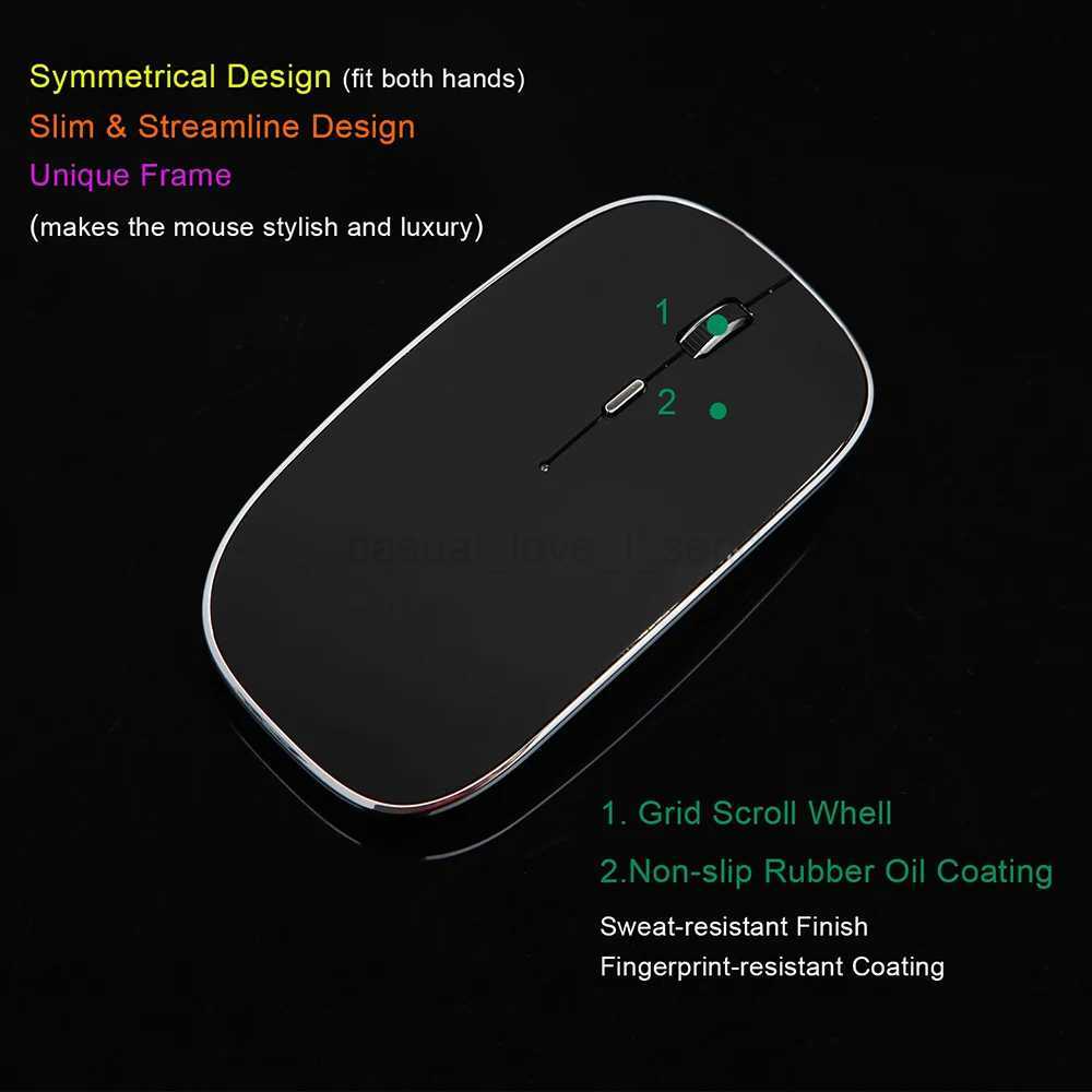 Wireless Mouse Chargeable Portable Silent USB and Type-C Dual Mode Mouse 3 Adjustable DPI for Laptop Mac MacBook Android PCCL240720