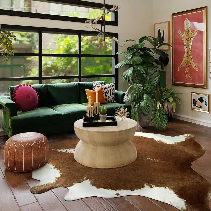 Cowhide Carpet Cow Print Rug American Style for Bedroom Living Room Cute Animal Printed Carpet Faux Cowhide Rugs for Home Decor