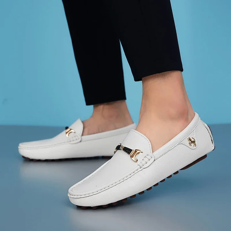 Mens Leather Shoes Drving Shoes Soft Comfortable Slip on Office Man Formal Shoes Wedding Party Casual Shoe Breath Lazy Loafers 240708