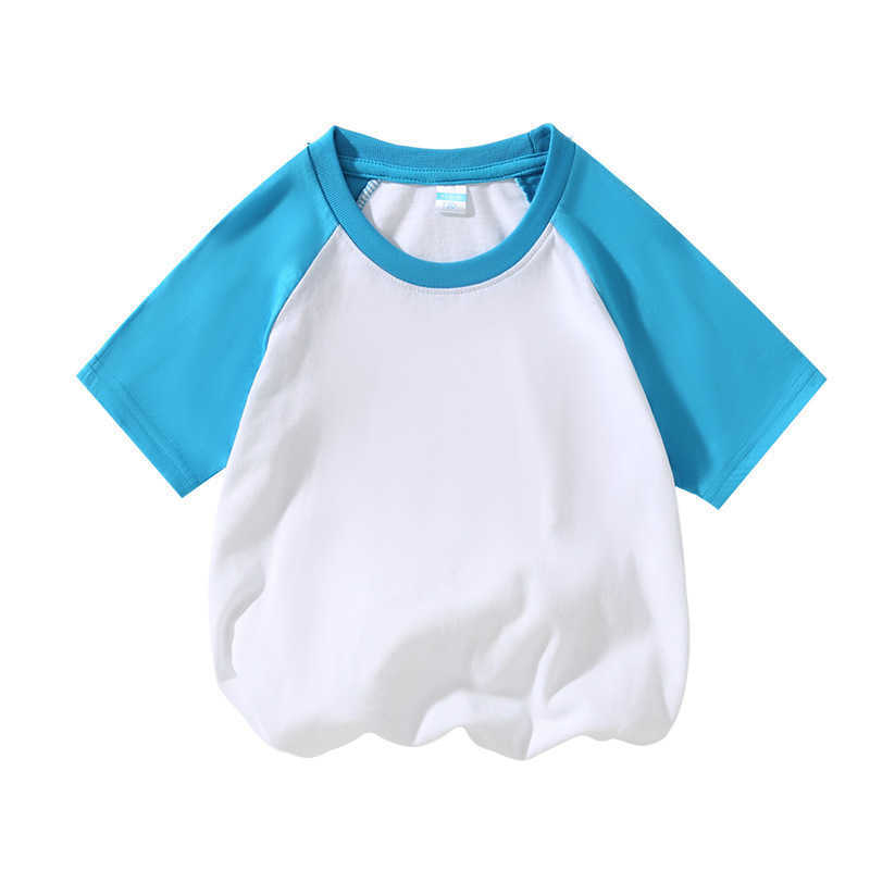 New summer short-sleeved children's round neck solid color family wear boys and girls loose top sports T-shirt