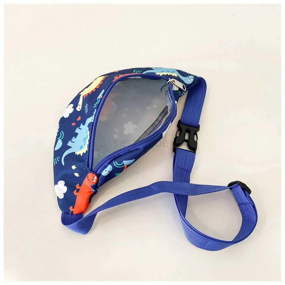 Childrens Cute Cartoon Dinosaur Crossbody Shoulder Bag Sport Running Waist Bag for Kids Belt Money Pouch Coin Purse Storage BagXJ240720