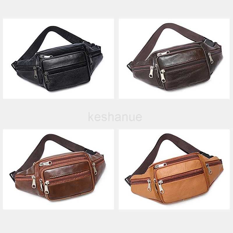 Mens Waist Pack PU Leather Bag Waist Belt Bag Male Artificial Leather Fanny Pack Fashion Luxury Small Shoulder Bags For MenXJ240720