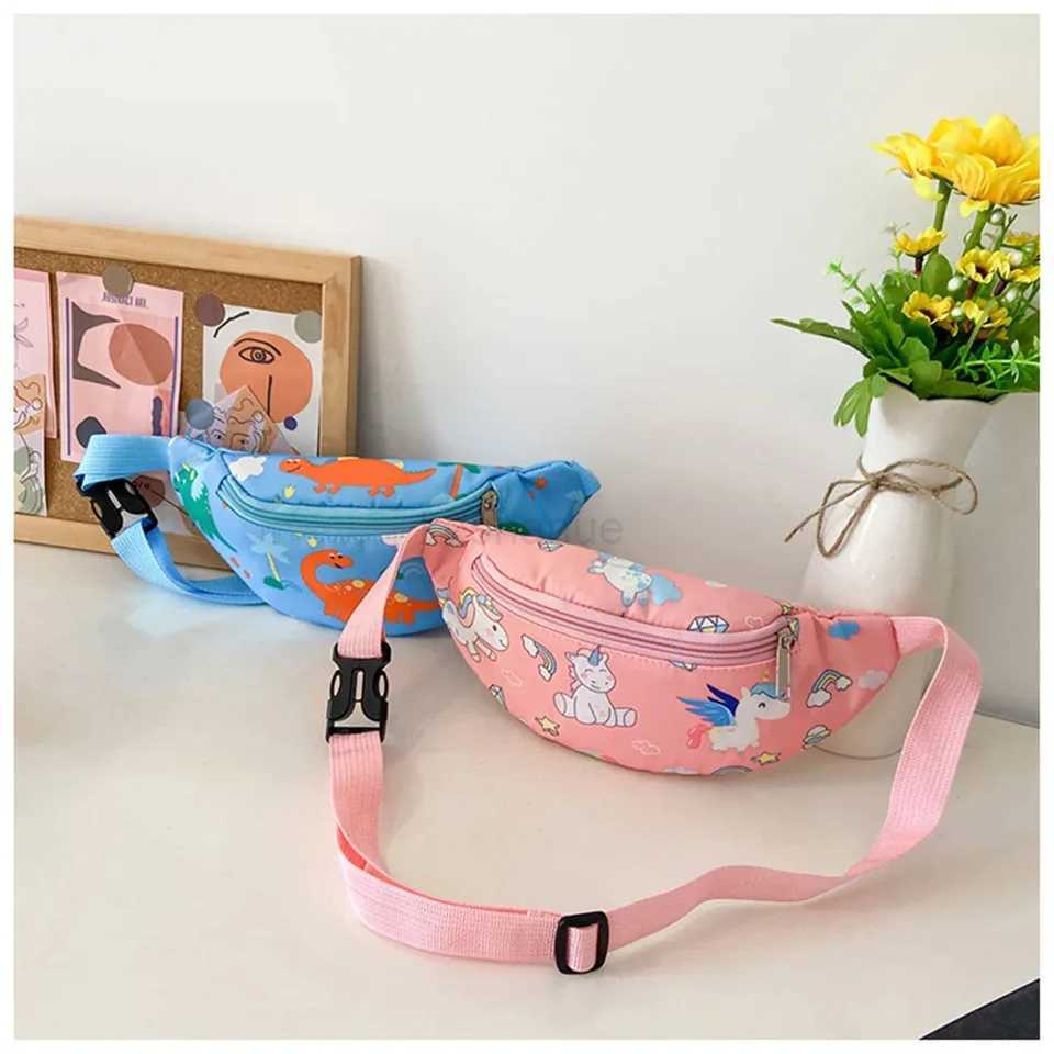 Childrens Cute Cartoon Dinosaur Crossbody Shoulder Bag Sport Running Waist Bag for Kids Belt Money Pouch Coin Purse Storage BagXJ240720
