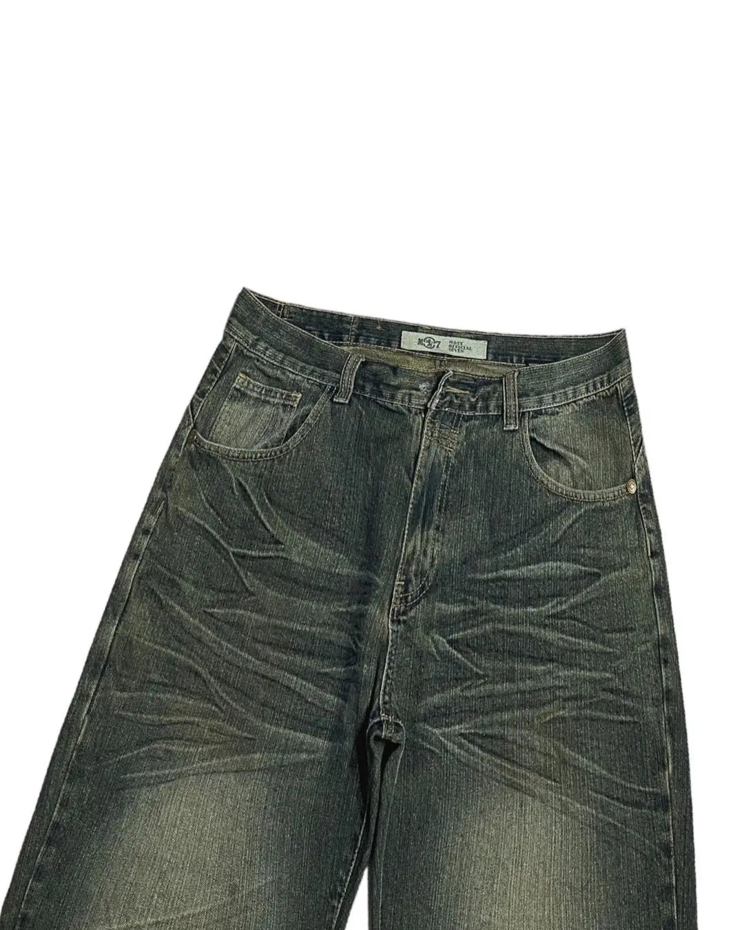 Streetwear Y2K Jeans American Hip Hop Washed Loose for Men and Women Harajuku Trendy High Waist Wide Leg Pants 240713