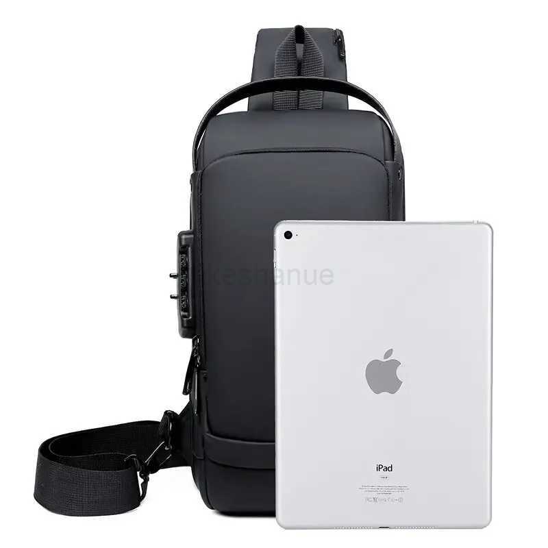 Men Multifunction Anti Theft USB Shoulder Bag Man Crossbody Cross Body Travel Sling Chest Bags Pack Messenger PackXJ240720