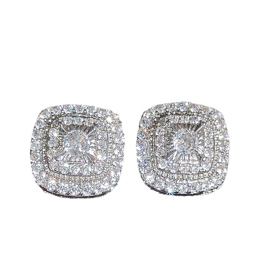 Exquisite Square Blossom Dangle Earrings Featuring Sparkling Cubic Zircons Contemporary Statement Pieces Ideal For Special Occasions