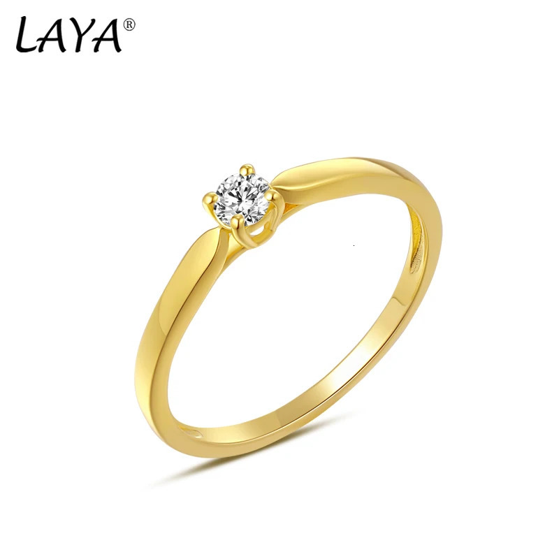 Laya Real 0.1 Carat Womens Wedding Ring High Quality 100% 925 Sterling Silver Simple Engagement Exquisite Jewelry 240805