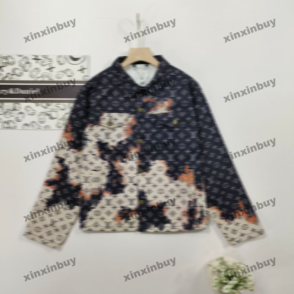 xinxinbuy Men designer Coat Jacket flame destroy fire letter printing Denim long sleeve women red green blue M-2XL