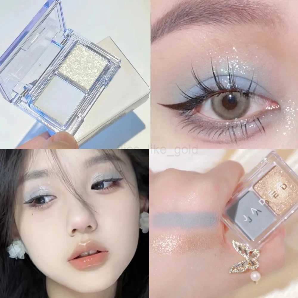 Milk Blue Eye Shadow Plate Matte Pearlescent Two-tone Pink Eye Pigment Long Lasting Earth Color Eyeshadow Plate Makeup Cosmetic zxx240720