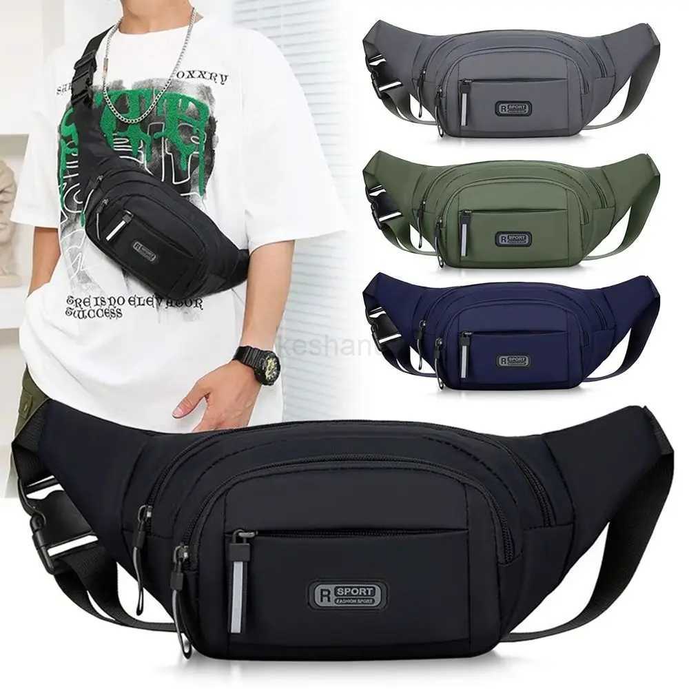 Large-capacity Men Waist Bag Casual Nylon Anti-theft Chest Bag Outdoor Travel Waterproof Sports Mobile Phone BagXJ240720
