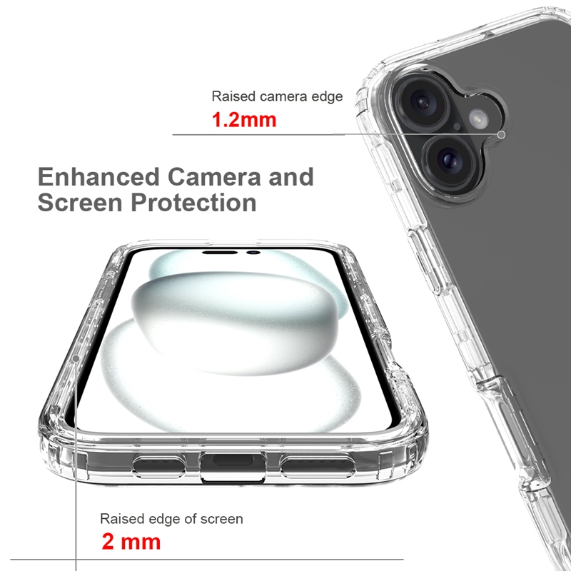 Clear 3in1 Shockproof Cases For Iphone 17 Air 16 Pro Max 15 Plus 14 13 12 11 X XR XS MAX 8 7 6 Iphone17 Transparent Hard Plastic PC Soft TPU Mobile Ce