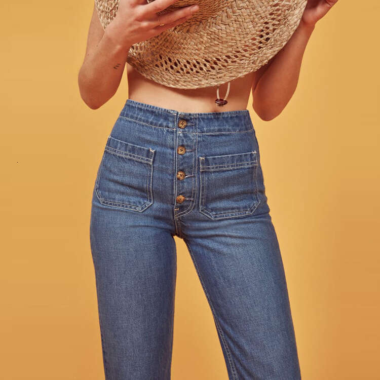 R Ref Autumn New Slim Fit Straight Leg High Waist Wash Denim Jeans Slimming Large Size Hip hop Style Overalls Gold Velvet Pants Waterproof Trousers Ma