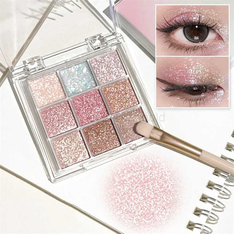 9-Color Glitter Eyeshadow Palette Pink Pearly Eyeshadow Palette Dream Girl Eye Makeup Palette Shiny Eye Shadow Eye Pigments zxx240720