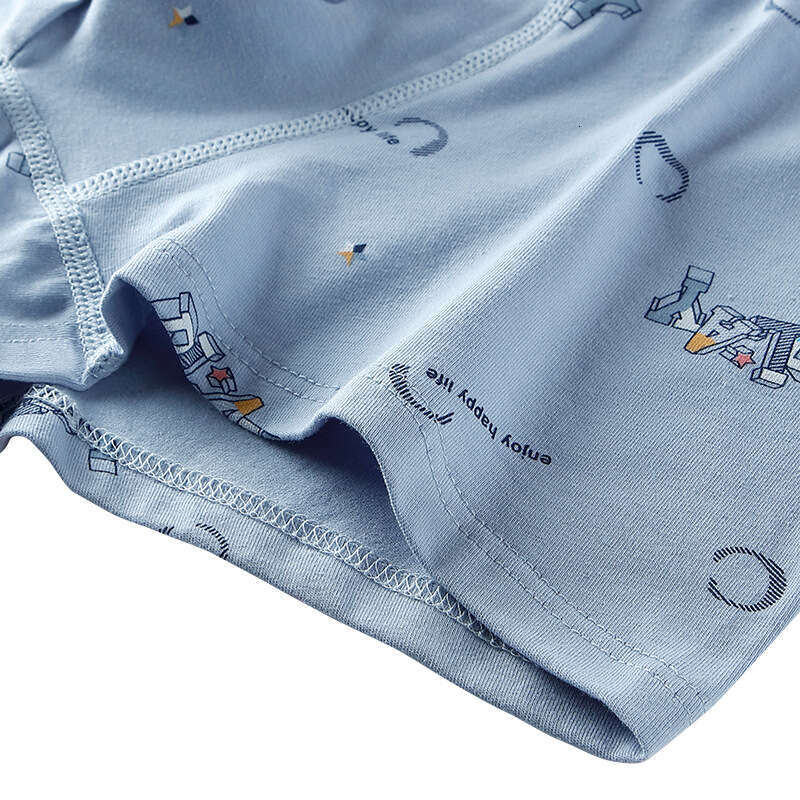 50S Pure Cotton Fashionable Printed Flat Corner Pants 3DU Convex Large Space Youth Development Period Men's Underwear Boxer Panties Boxers Sexy M