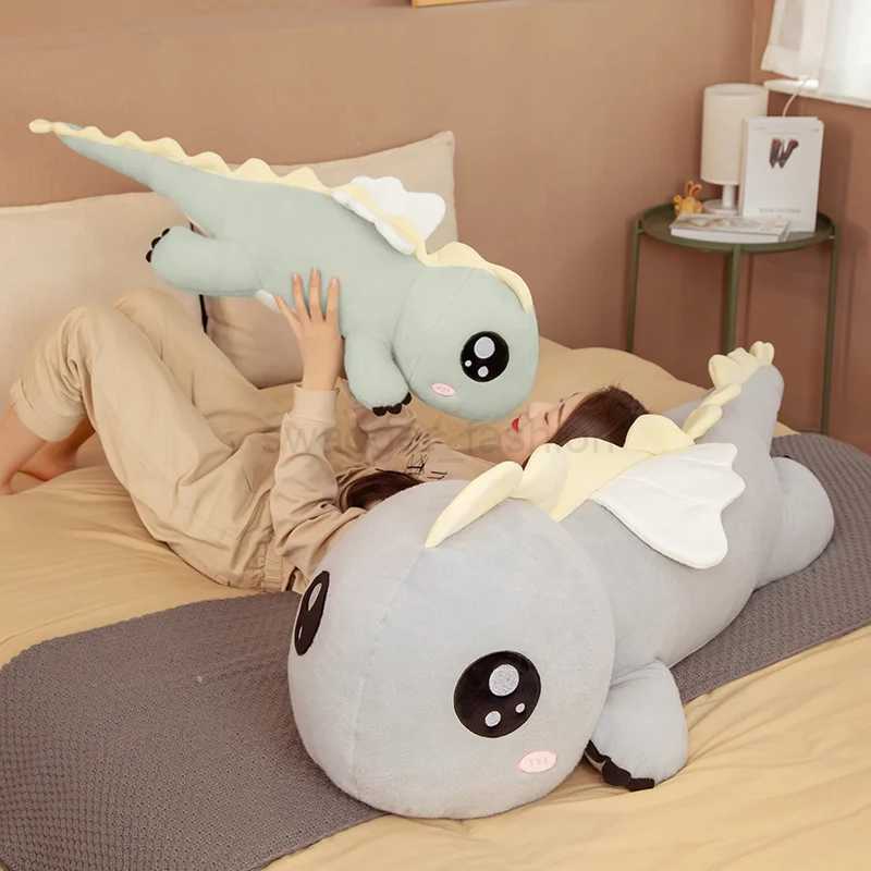 Huggable Big Long Cute Dinosaur Plush Toy Soft Cartoon Animal Angel Stuffed Doll Boyfriend Pillow Kids Girl Birthday Gift DecorB270720