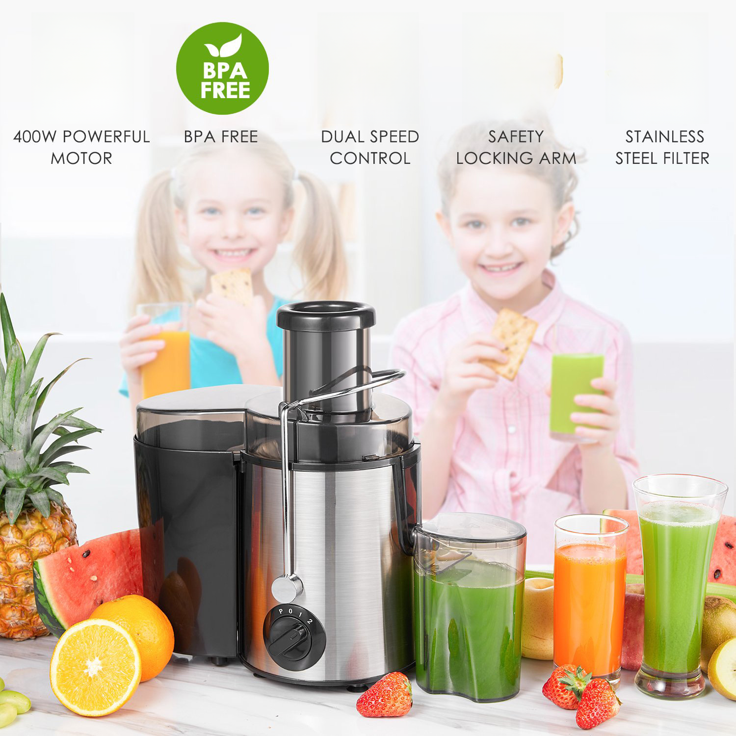 Large-caliber juicer full-automatic residue juice separation multi-functional small juicer manufacturers directly supply cross-border foreign trade