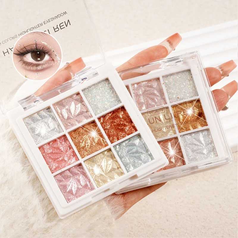 9-color glitter snowflake eye shadow palette pearl matte charming eye makeup shimmer eye shadow tray girls cosmeticsW240730