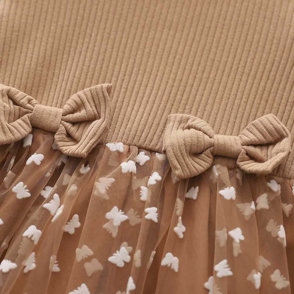 Summer Girls Dress Butterfly Decoration Flying Sleeve Girls Casual Gauzy Dress Childrens ClothingXJ240720