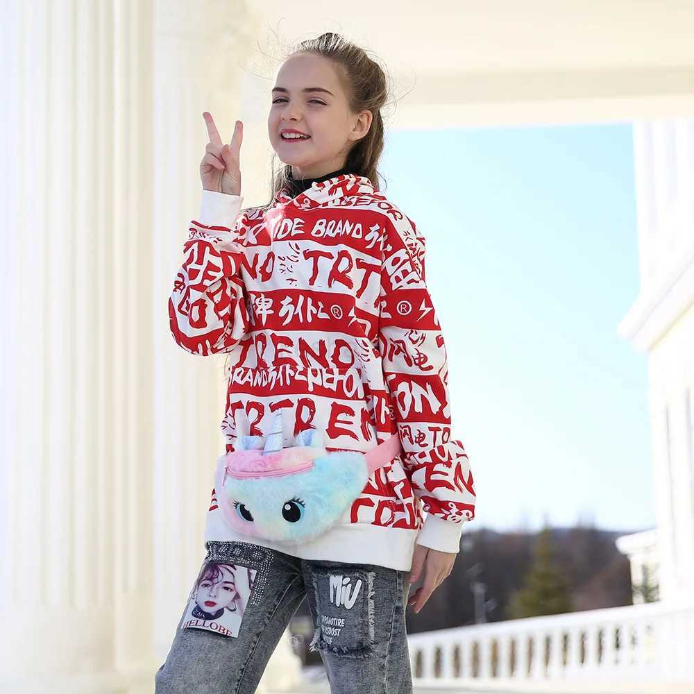 Childrens Cartoon Plush Cute Unicorn Fanny Pack Waist Bag New Fashion Girl Travel Phone Pouch Chest BagXJ240720
