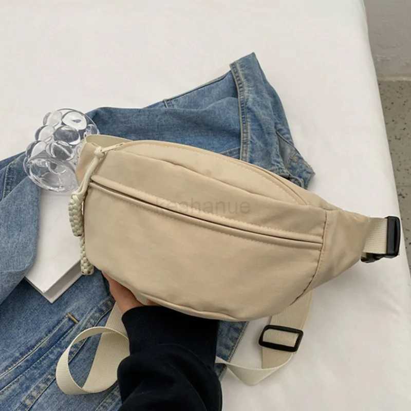 Waist Bag Women New Canvas Leisure Portable Zipper Korean Style Canvas Chest Bag Shoulder Bag Waist Bag SportsXJ240720