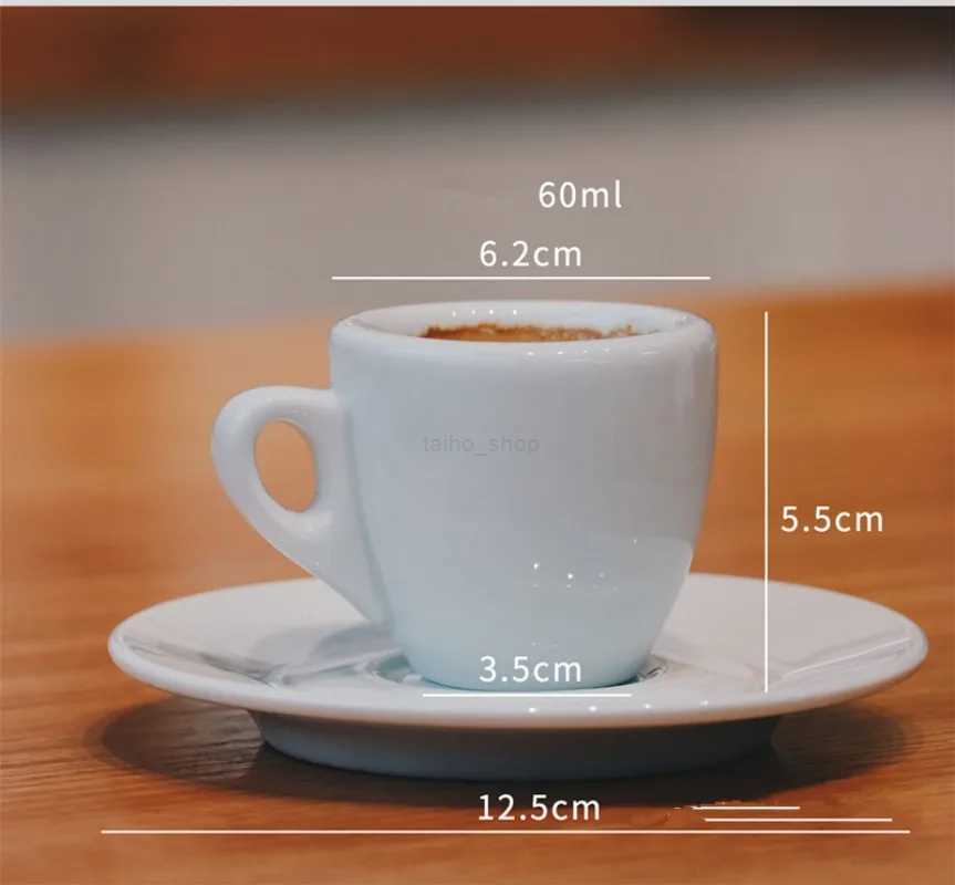 60ml Italian Espresso Cup Saucer Set Professional Contest Level Latte Coffee Mug Ceramic Thick ESPRESSO SHOT Cappuccino TumblerB240720