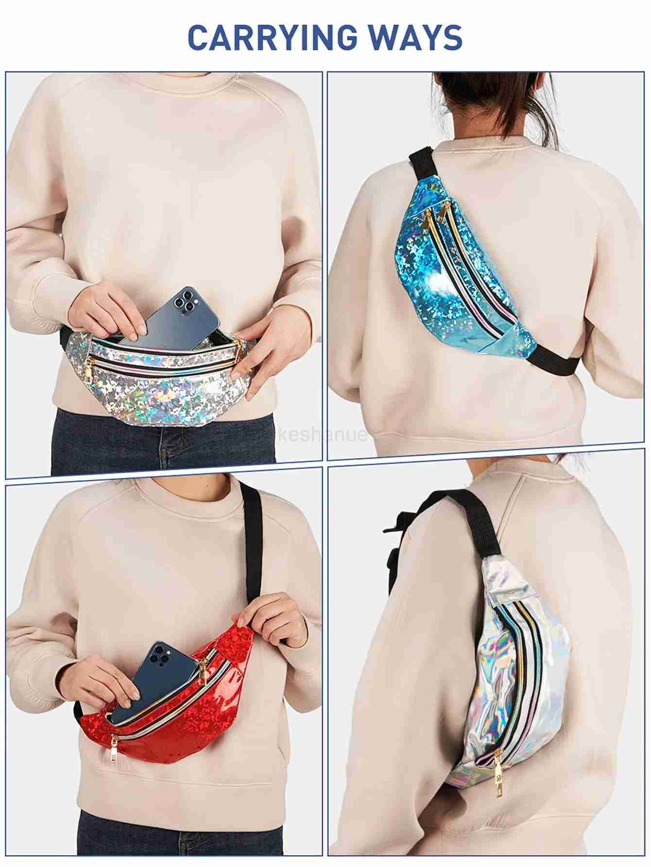 Laser Fanny Pack Belt Bag for Women Cross Body Fanny Packs for Women Crossbody Bags small Waist Bag Fashion Waist Pack Bum BagXJ240720