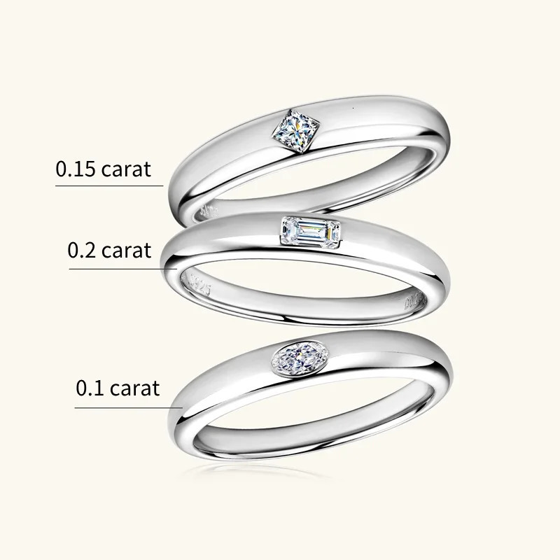 18k Gold Plated Womens Wedding Ring 925 Silver D Color Certified Mosonite Engagement Promise Band Princess Oval Jade Cut 240805