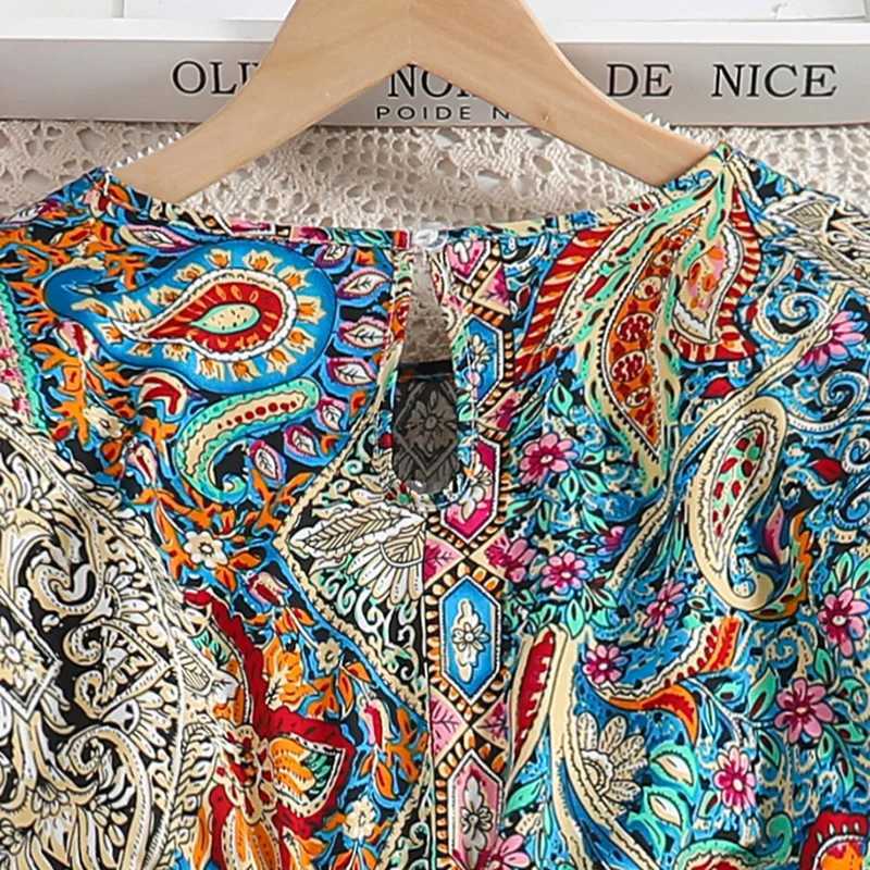 Girl Dress Summer New Retro Floral Print Designed Classic Elegant Daily Casual Holiday Vacation Birthday Party Princess DressXJ240720