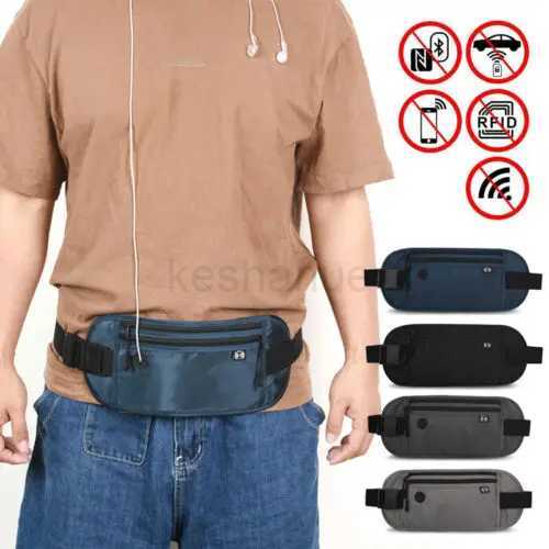Travel Phone Belt RFID Blocking Waterproof Waist Bag Fanny Pack Hidden Wallet Signal RFID Blocker Passport Holder Bag 15*35cmXJ240720