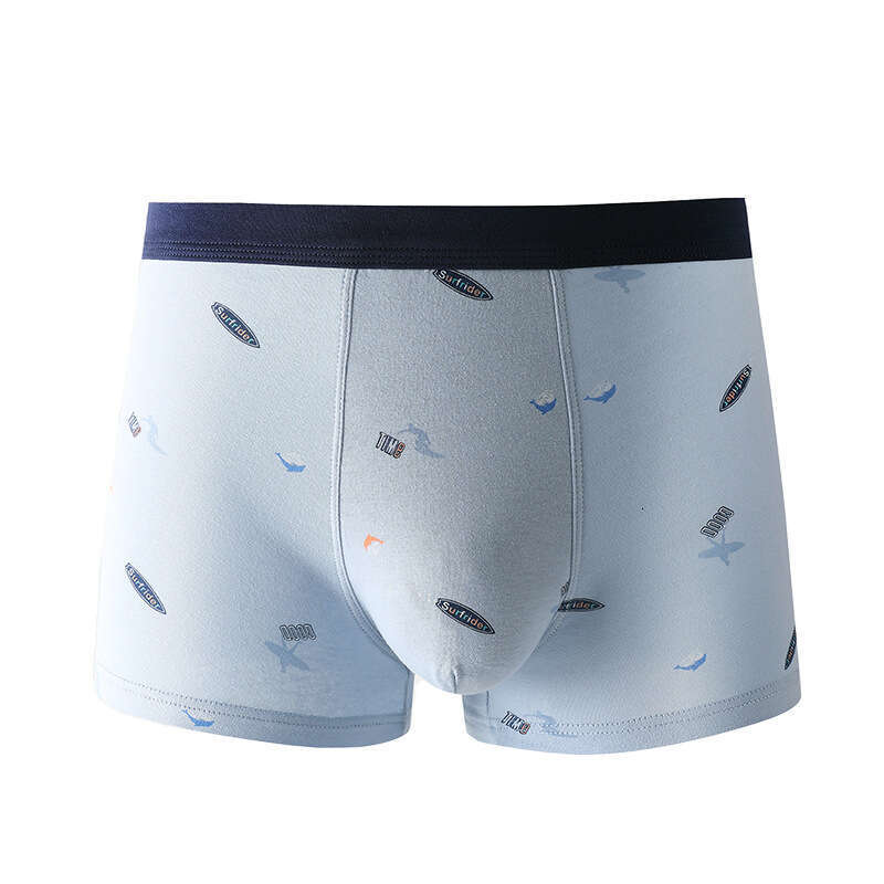 Printed Pure Cotton Underwear, Three-dimensional U-shaped Convex Large Space Flat Corner Pants, Casual and Comfortable Without Pressure Men's Und