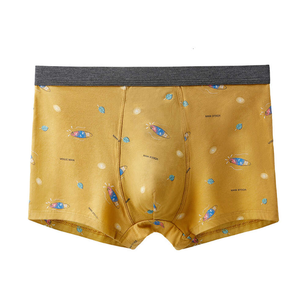 50S Pure Cotton Underwear, Breathable Printed Boxer Shorts, 3DU Convex Large Space, Youth Development Period Men's Underwear Boxer Boxeur Pour Ho