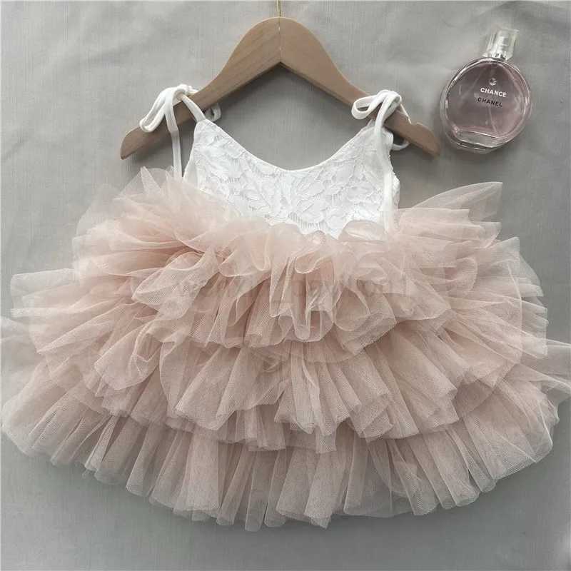Toddler Girls Lace Tutu Dress for Kids Lovely Layers Lolita Costume Fashion Baby Birthday Party Gown Boutique WearXJ240720