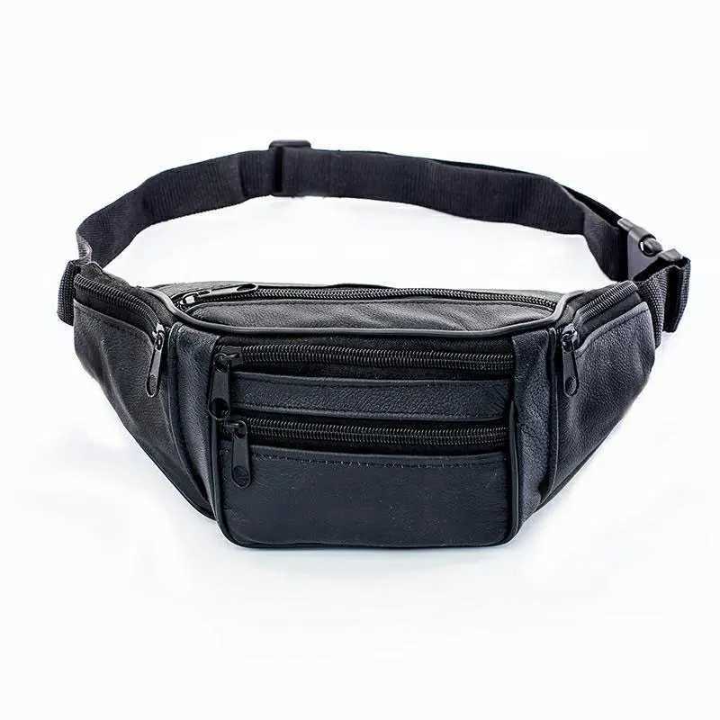 Genuine Leather Waist Bag Men Waist Pack Waist Bag Funny Pack Belt Bag Men Chain Waist Bag for Phone Pouch Mens Fanny PackXJ240720
