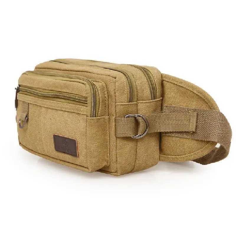Fashion Men Women Waist Bag Casual Pack Purse Large Phone Belt Bag Pouch Canvas Outdoor Travel Phone Bag Banana Hip BagsXJ240720
