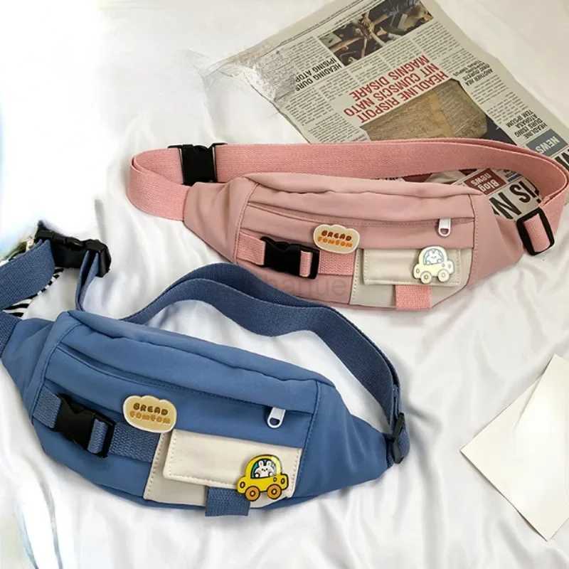 Waist Bags For Women 2023 New Canvas Leisure Solid Color Fanny Pack For Girls Cute Crossbody Chest Bag Belt Waist PacksXJ240720
