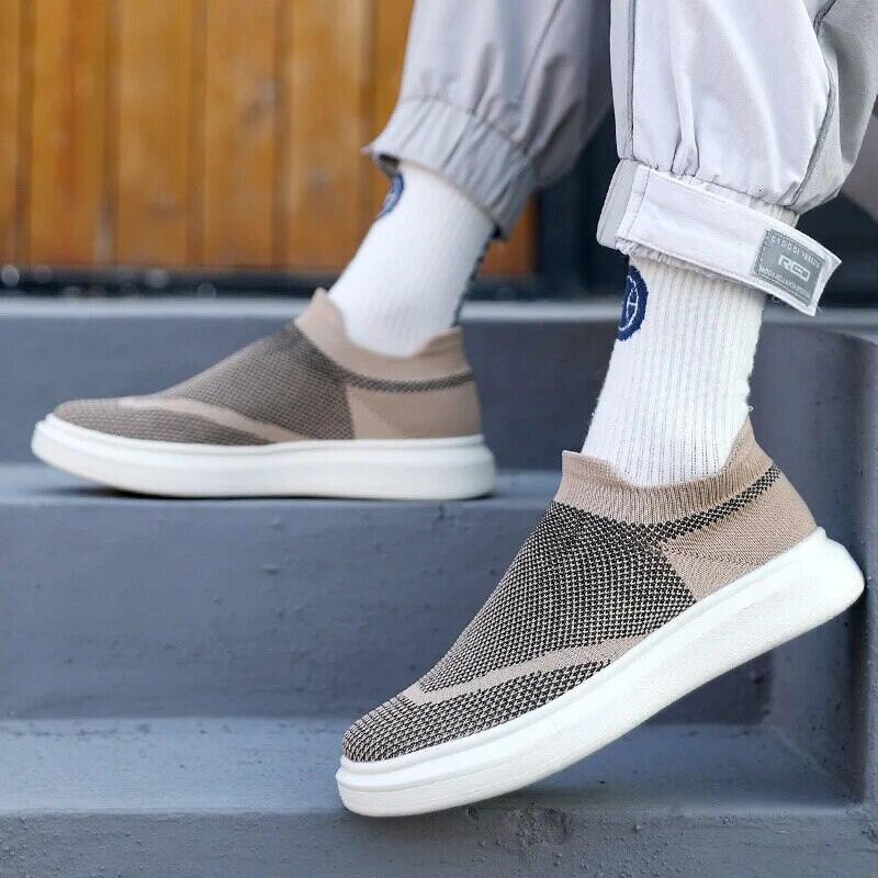 Mesh Cloth Men Women Casual Skate Shoes Round Head Low Cut Adhesive Flying Weave Sports Breathable Comfortable