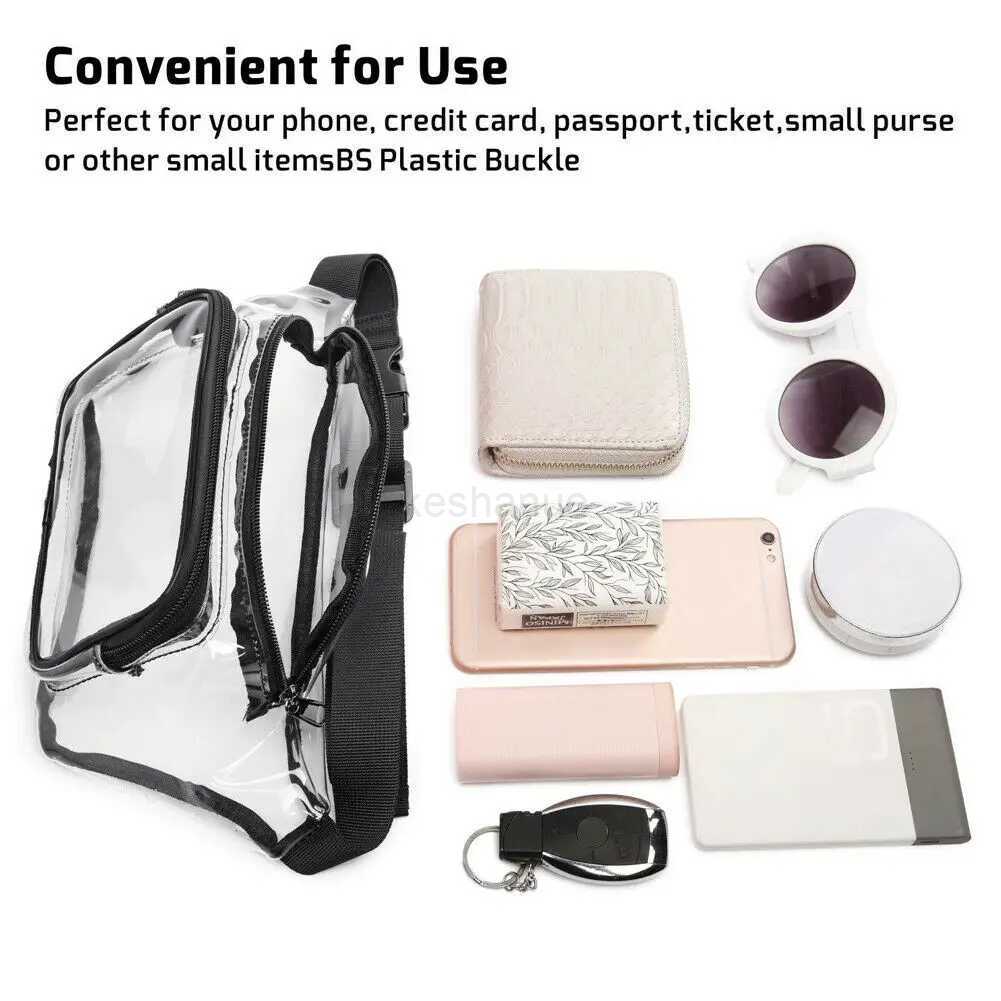 PVC Women Waist Fanny Pack Belt Bag Hip Bum Bag Clear Transparent Chest PouchXJ240720