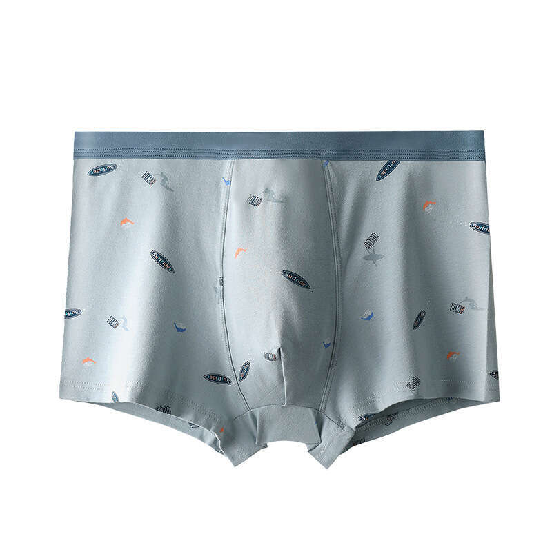 Printed Pure Cotton Underwear, Three-dimensional U-shaped Convex Large Space Flat Corner Pants, Casual and Comfortable Without Pressure Men's Und