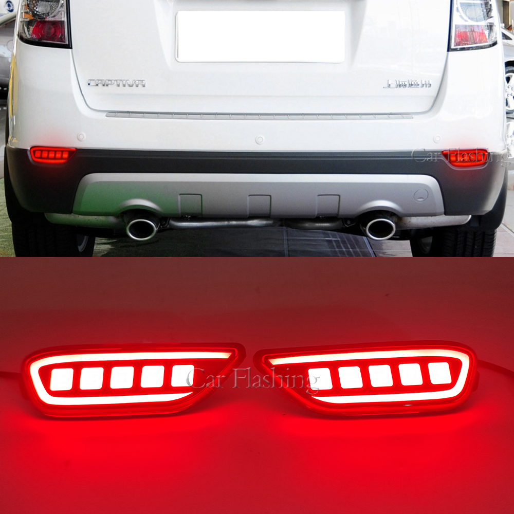 Car LED Rear Bumper Reflector Light For Chevrolet Captiva 2008 2009 2010 2011 2012 2013 2014 Brake Dynamic Turn Signal lamp
