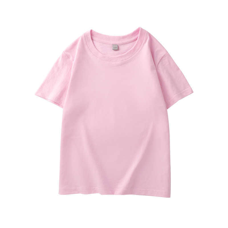 Cotton children's short sleeve boys and girls solid color T-shirt top summer short sleeve